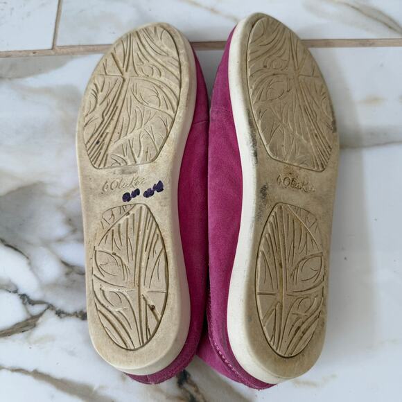 Olukai Women's Nohea Perforated Pink Suede Slip-On Loafers Mules Size 8 Hawaiian - Picture 12 of 13